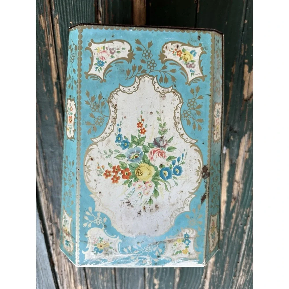 Baret Ware Metal Tole Waste Basket Botanicals Pheasant Birds‎ cottage core